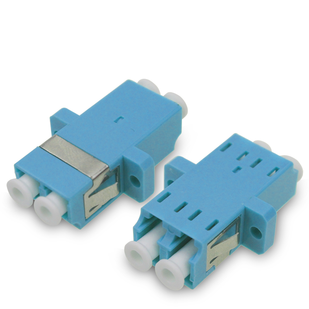LC duplex fiber optic flange
